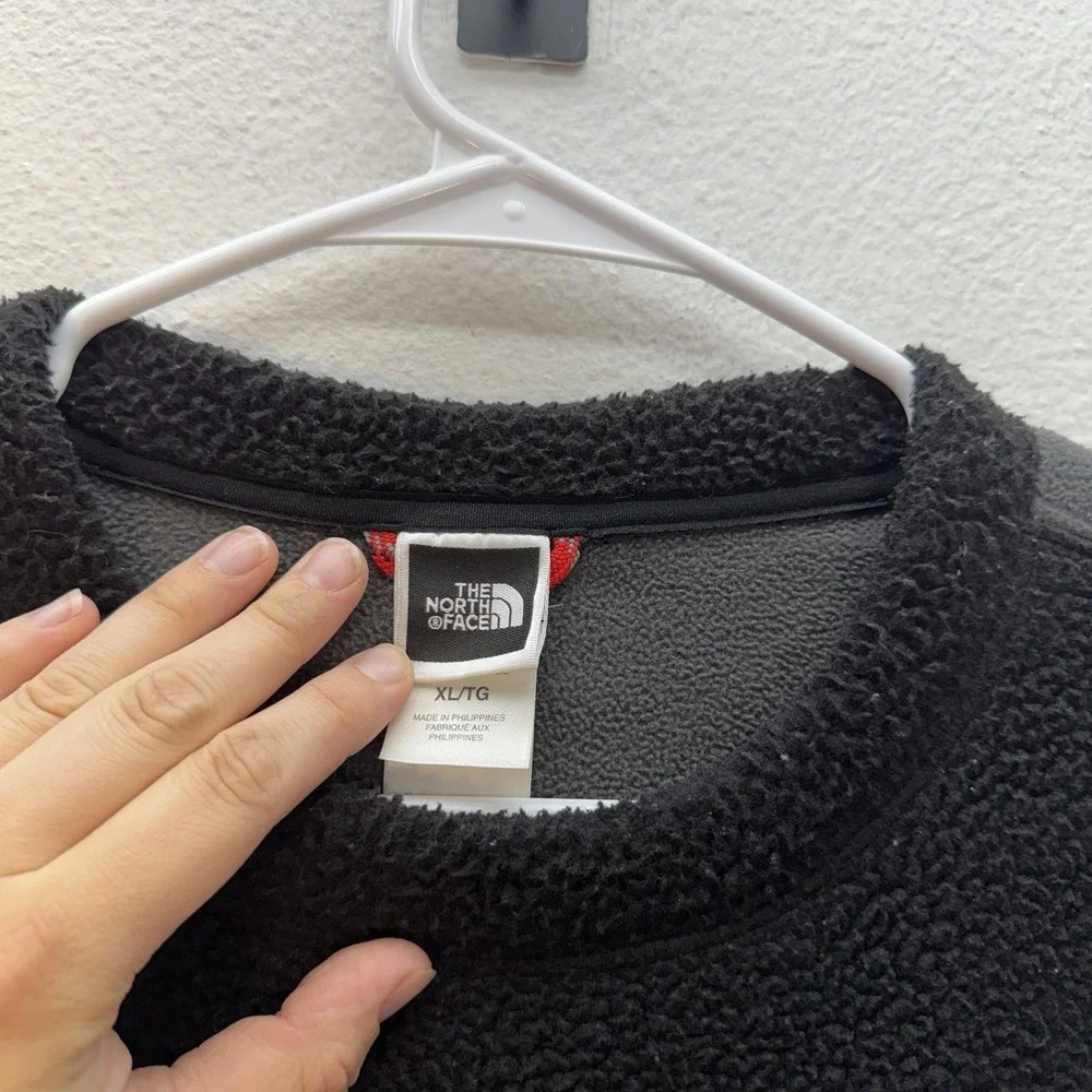 The North Face Sweatshirt Mens‎ XL Black TKA 200 Crewneck Pullover Fleece Sherpa